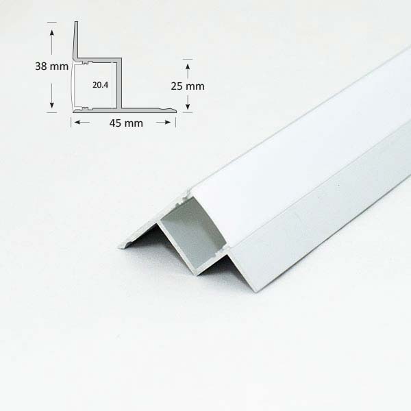Extrusion for ceiling and wall edge, 024