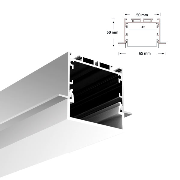 LED Extrusion with U-shaped Diffuser, 074-R