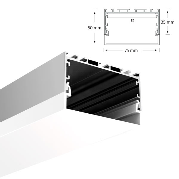 LED Extrusion with U-shaped Diffuser, 080