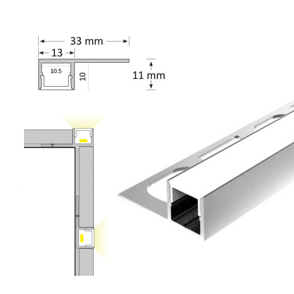 Tile Edge LED Extrusion, TL007