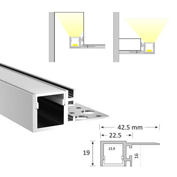 Indirect Lighting Trimless Extrusion, TL008