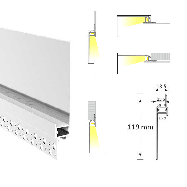 Cove Lighting Trimless Extrusion, TL013